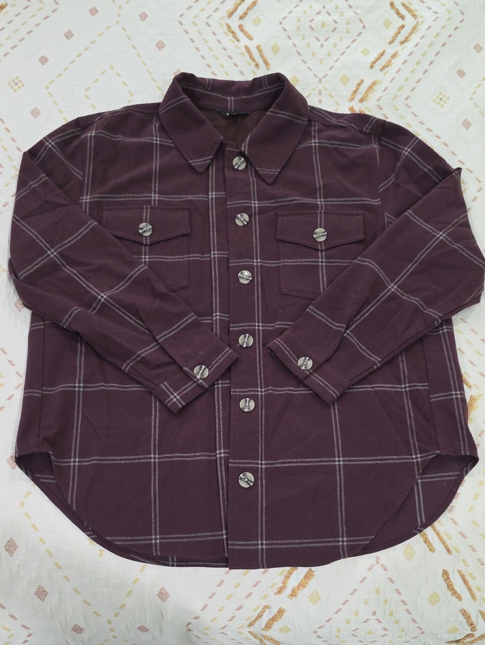 Burgundy Rw&co Plaid Button-Up